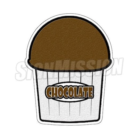 CHOCOLATE FLAVOR Italian Ice Decal Shaved Ice Sign Cart Trailer Sticker